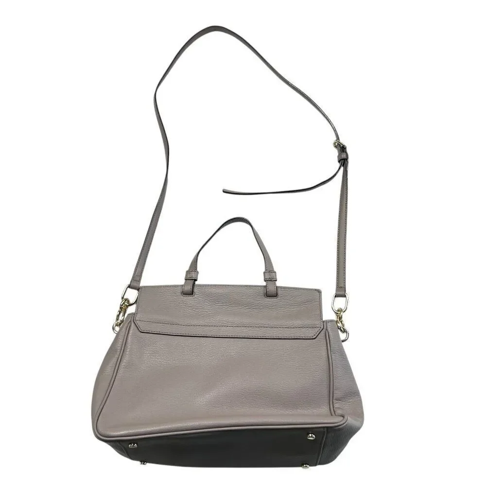 Kate Spade Rae Robinson Lane City Scape Leather Crossbody Satchel Grey